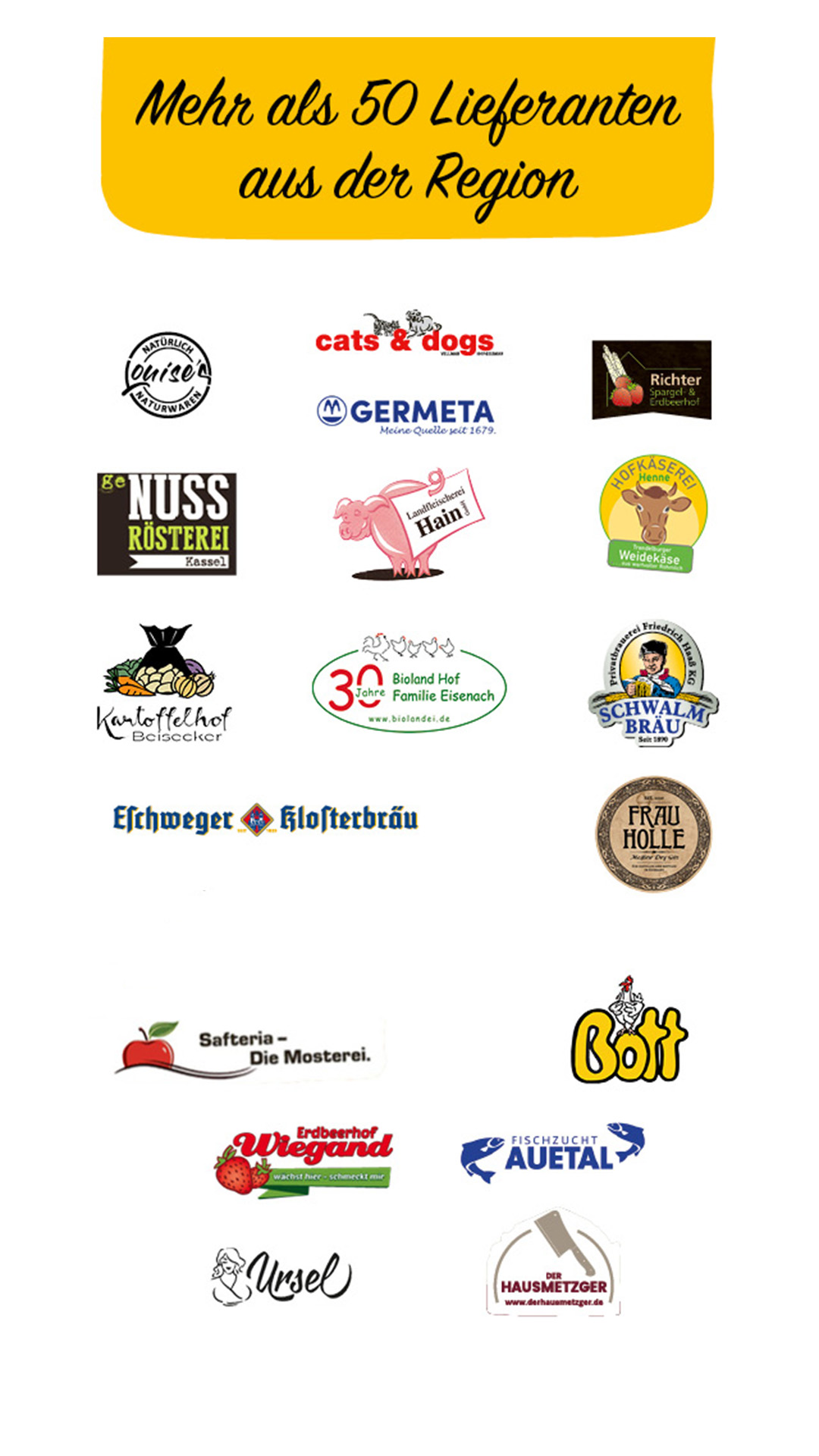 Unsere regionalen Lieferanten