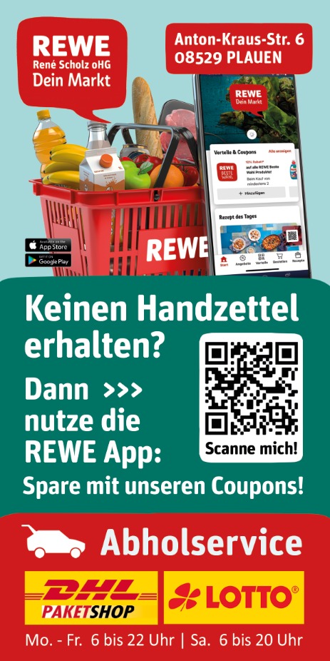 Handzettel in der REWE App erhältlich