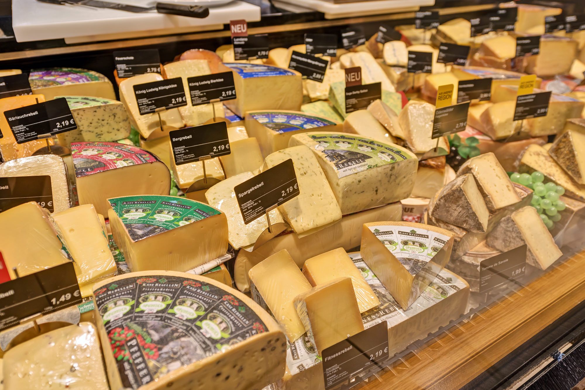 Eine riesige Auswahl schmackhafter Käse