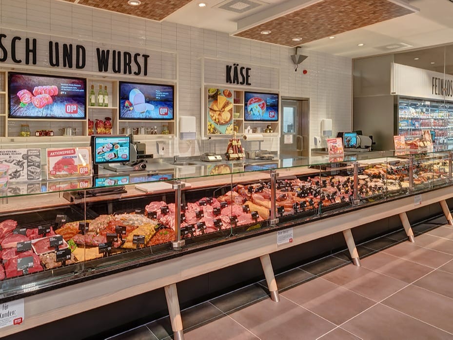 Fleisch-, Wurst- und Käseservicetheke