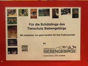 Spendenbox für den Tierschutz Siebengebirge