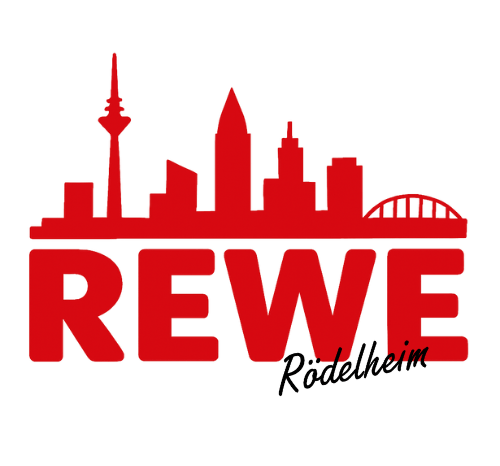 REWE Rödelheim Logo mit Frankfurter Skyline